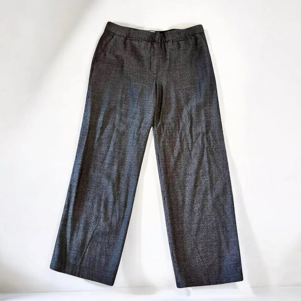 Vintage Armani Collezioni Black Wool Silk Wide Leg Dress Pants Sz 10